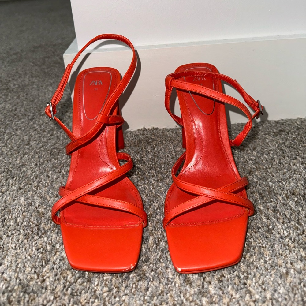 Zara orange/red heels